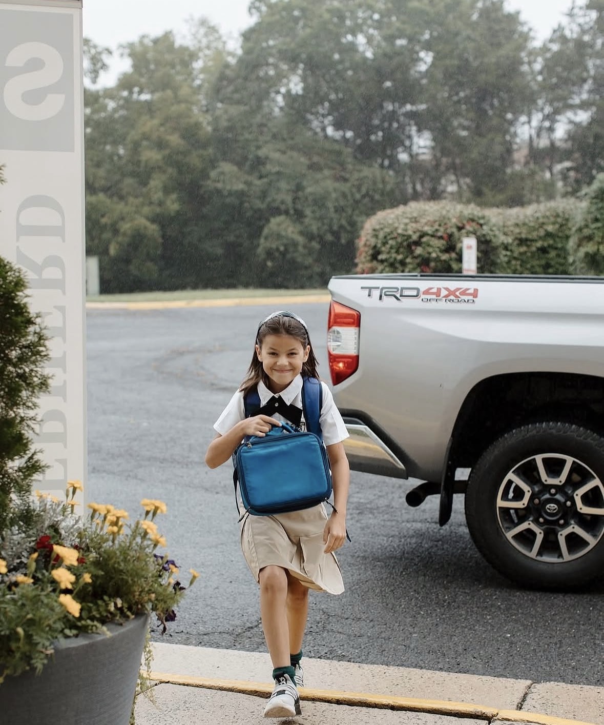 A Shepherd Christian School student arriving on campus